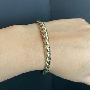 Sterling silver gold plated 18 grams knotted twist bangle cuff